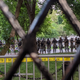 Military police stand guard in LaFayette Square outside the White House on June 2.